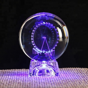 DILU 3D lazer 60 80mm kişiselleştirilmiş K9 kazınmış kristal toplar küpleri blok kar küre topu küreler Paperweight hediye ile Led taban - Product Image 3