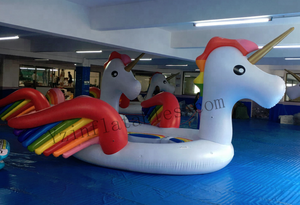 6 persone gonfiabile arcobaleno unicorno piscina galleggiante gigante festa gonfiabile uccello isola - Product Image 3