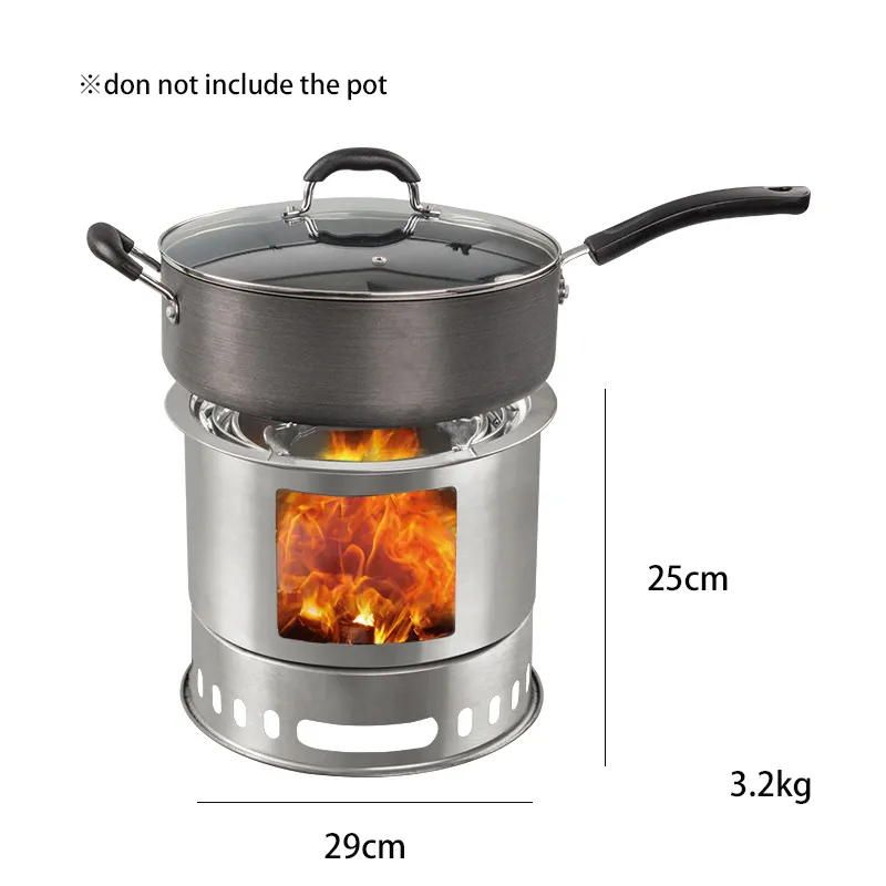 New 4 IN 1 Multifunction Outdoor Camping Carbon Steel Wood Stove Set Portable Burning StoveためCooking Picnic BBQ