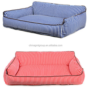 Gmtpet ที่นอนสุนัขผ้าใบลายทางอบอุ่นและสบายทันสมัยเป็นมิตรกับสิ่งแวดล้อมทันสมัยสีแดงสีน้ำเงินขนาดใหญ่นวัตกรรมสุนัข