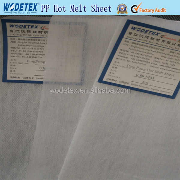 Factory Made Pingpong Hot Melt Adhesive Sheet for Toe Puff and Back Counter Shoes Accessories Ping Pong Sheet for Women Shoes