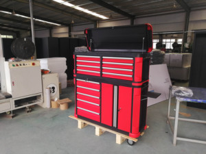 13个抽屉重型金属工具箱滚动橱柜黑色工作台带手动工具车间工具箱 - Product Image 5