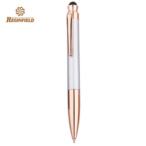 玫瑰金彩色豪华商务金属圆珠笔带触摸功能触控笔触摸笔 - Product Image 5
