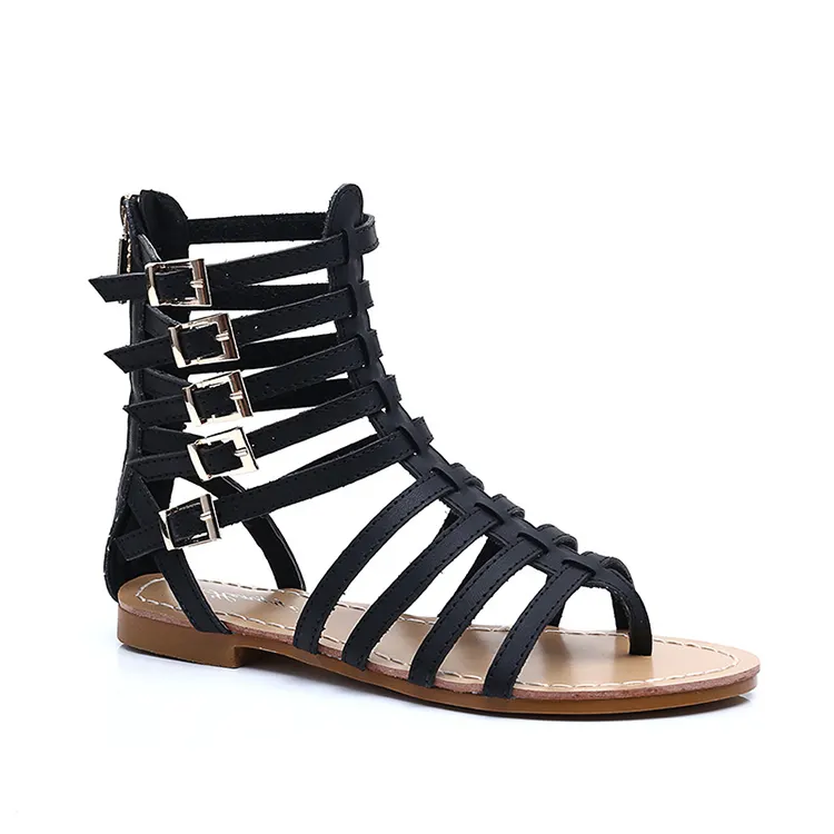 Sandalias de gladiador planas romanas para mujer, gran oferta, 2019