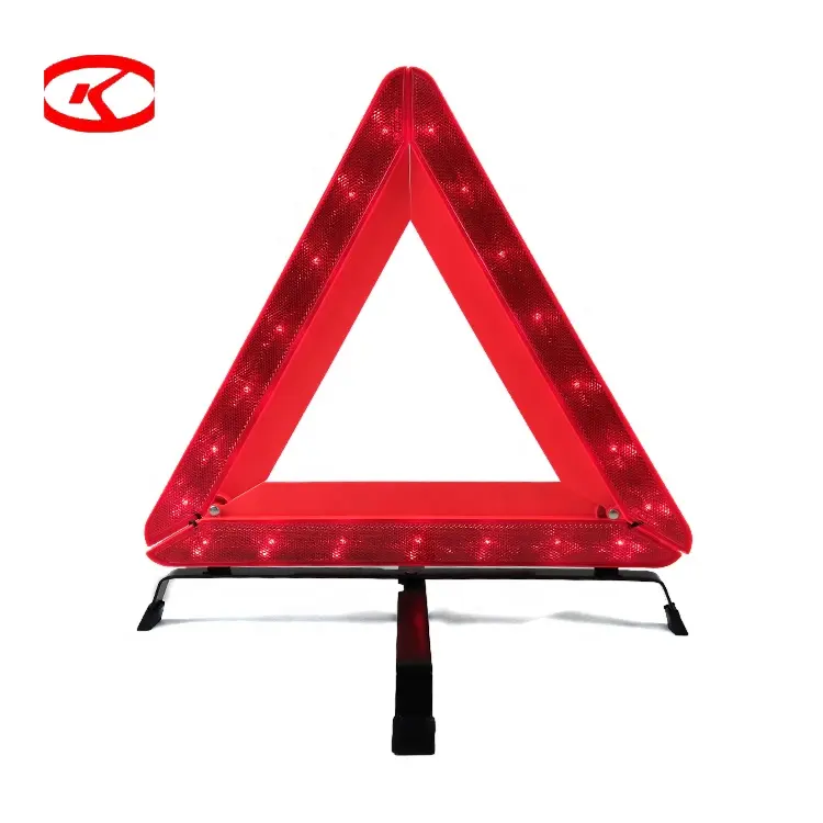 Reflector de seguridad de uso duradero, herramienta de emergencia reflectante aprobada por puntos, luz de advertencia Led intermitente triangular para coche