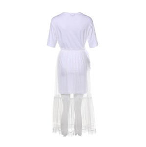 ホワイトドレスパーティーウェア女性半袖ボディコンドレスサマーフリンジタッセルホワイトドレス - Product Image 2
