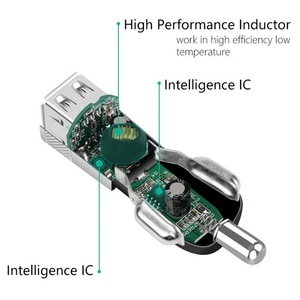 <span class=keywords><strong>2025</strong></span>趋势产品5v汽车点烟器12V 24v快速充电<span class=keywords><strong>Usb</strong></span>电源插座铝制双端口车载充电器