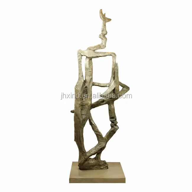 Escultura de bronce abstracta de hombre y mujer desnuda hecha a mano
