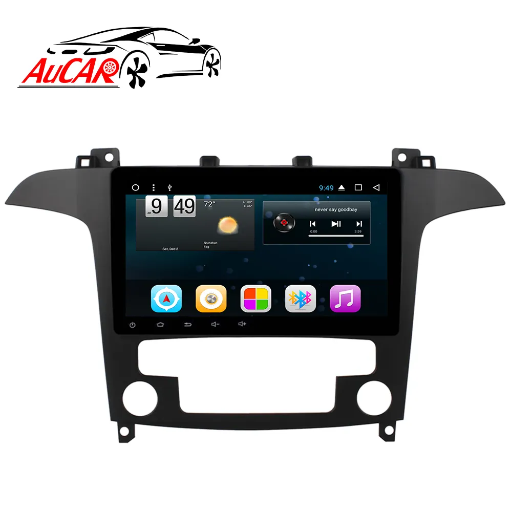 AuCar 9 "الروبوت 10 مشغل أسطوانات للسيارة لاعب رئيس وحدة GPS والملاحة سيارة راديو السيارات ستيريو اللمس شاشة لفورد S-ماكس غالاكسي 2006-2015