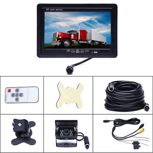 Podofo 12V 24V 7&quot; <strong>Car</strong> Monitor Rear View <strong>Reverse</strong> Camera Waterproof IR Night Vision with 20M 4Pin Cable for RV Bus Trailer Truck