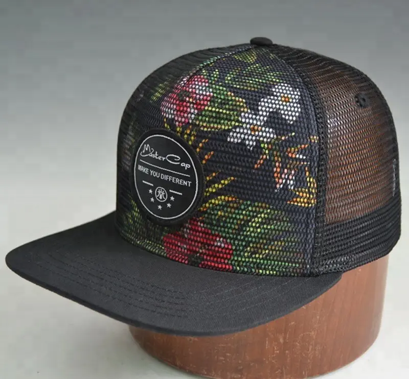 Boné snapback de subolmação, boné de malha do caminhoneiro, design de seu logotipo