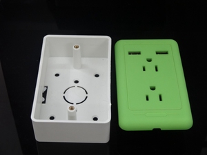 B型 2 组墙壁开关和插座双美国插座标准白色 - Product Image 4