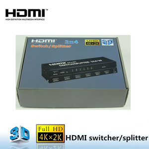 HDSS2-<strong>4</strong> is 2 in <strong>4</strong> out HDMI switch splitter,compact HDMI selector 2x4 with Audio Out (<strong>1</strong> SPDIF and <strong>1</strong> AUX for headphone) - Product Image 2