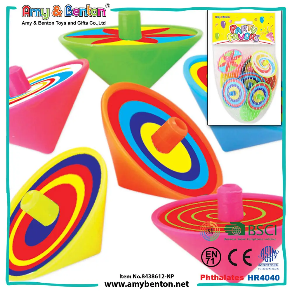 Promotionele Speelgoed Goedkope Plastic Mini Kleur Spinning Tops