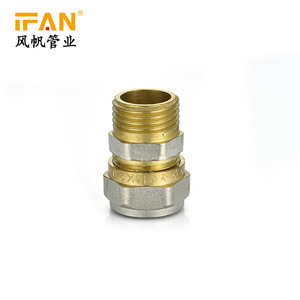 外螺纹插座联轴器连接器铜1/2- 3/4-1压缩配件Pex黄铜配件用于pex-al-pex管 - Product Image 5