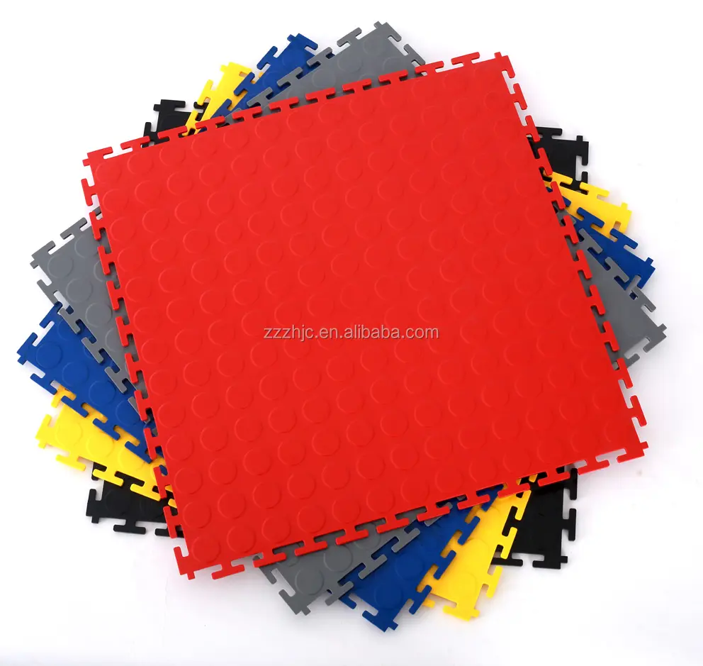 Durable aparcamiento Venta caliente pvc garaje de enclavamiento clic plástico azulejos/plástico industrial de piso de enclavamiento baldosas para gimnasio