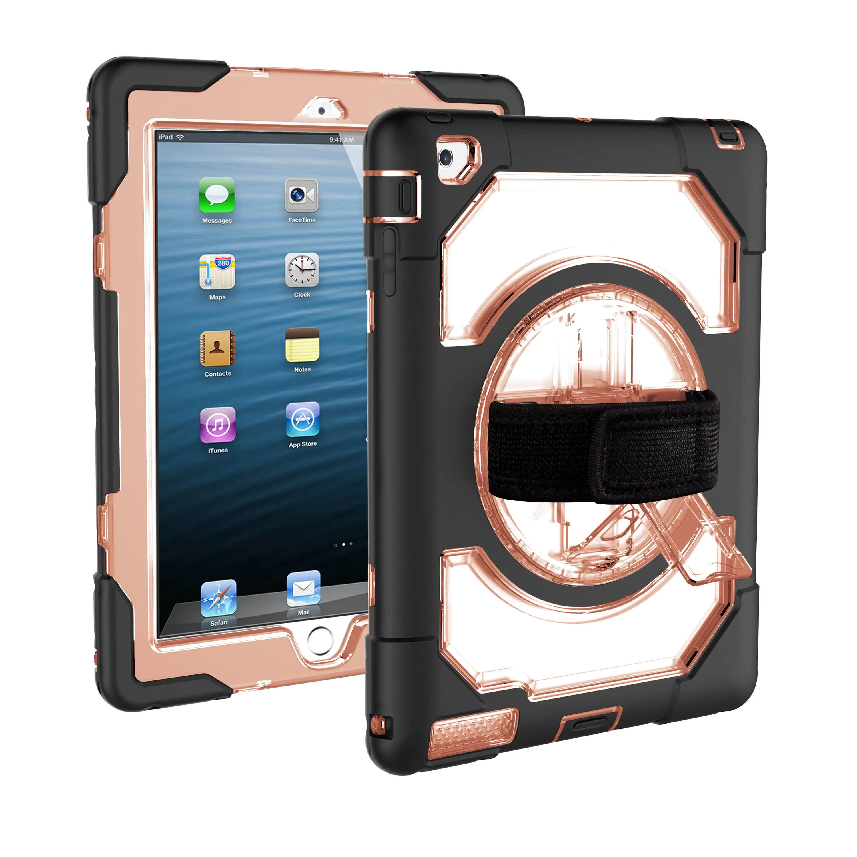 3 trong 1 Chống Sốc Armor Cứng Nhựa + Silicone Cao Su Bìa Trường Hợp đối với Ipad 234 không khí 2 mini 2 3 4 pro 9.7 12.9