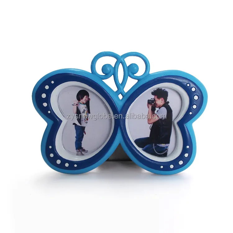Double heart butterfly shaped picture photo frame