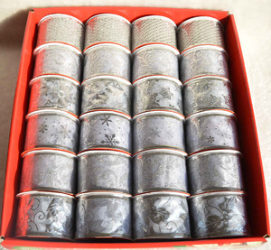 批发义乌工厂银金属箔圣诞树有线丝带 - Product Image 6