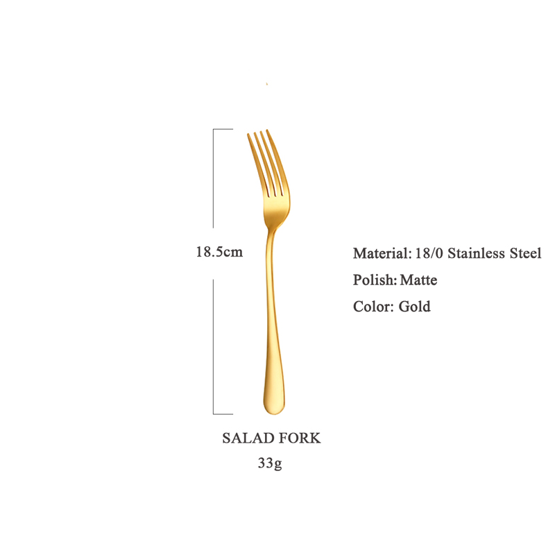 Tenedor de ensalada de oro