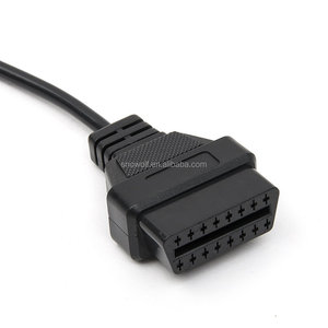 Obd2 divisor 30cm cabo de extensão, cabo foselal 16pin macho para fêmea dupla y preto - Product Image 6