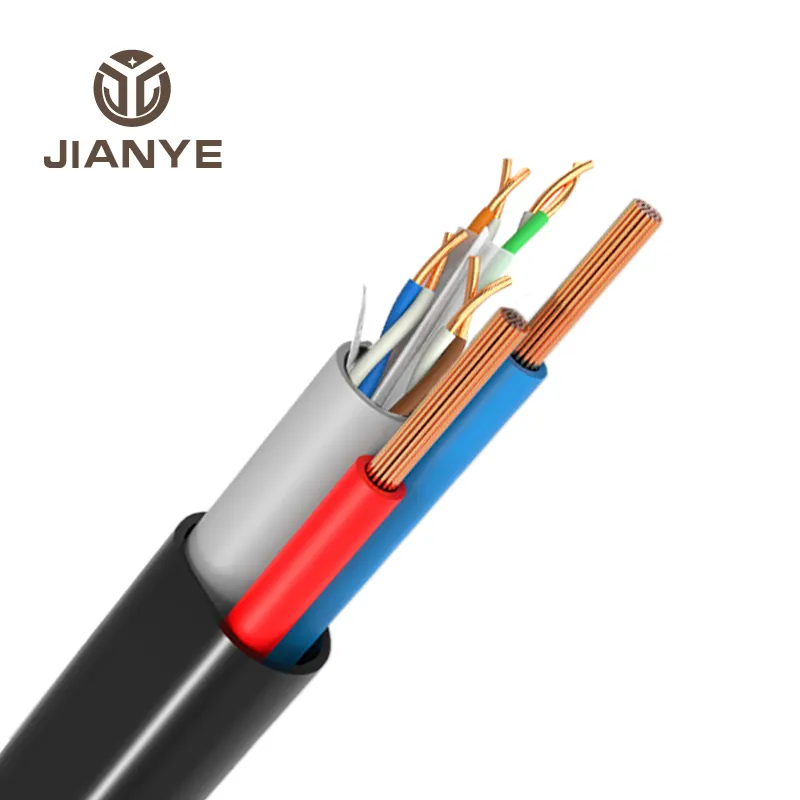 Fabrication de caméra de sécurité utp FTP cat 6, 4 paires avec câble d'alimentation cc, caméra combinée 23 AWG, conducteur en cuivre, 305 M 1000ft