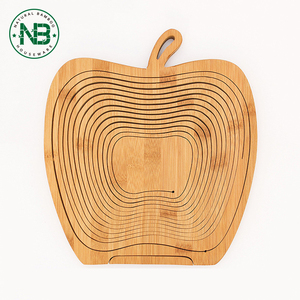 Collapsible Bamboo <strong>Apple</strong> Shaped Cheap Bamboo Storage Fruit and Veggie Basket - Product Image 2