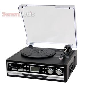 复古木质转盘唱机可编程CD USB MP3播放磁带收音机留声机