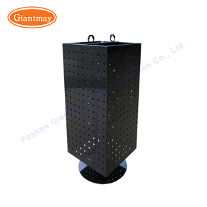 Negozio al dettaglio 4 lati peggboard da banco rotante portachiavi in metallo supporto Display Spinner Rack Stand