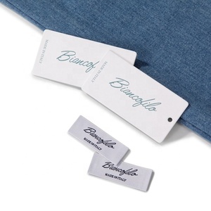DeepKing White Art Paper Hang <strong>Tag</strong> With Cotton <strong>String</strong> <strong>Printing</strong> Logo Hangtag
