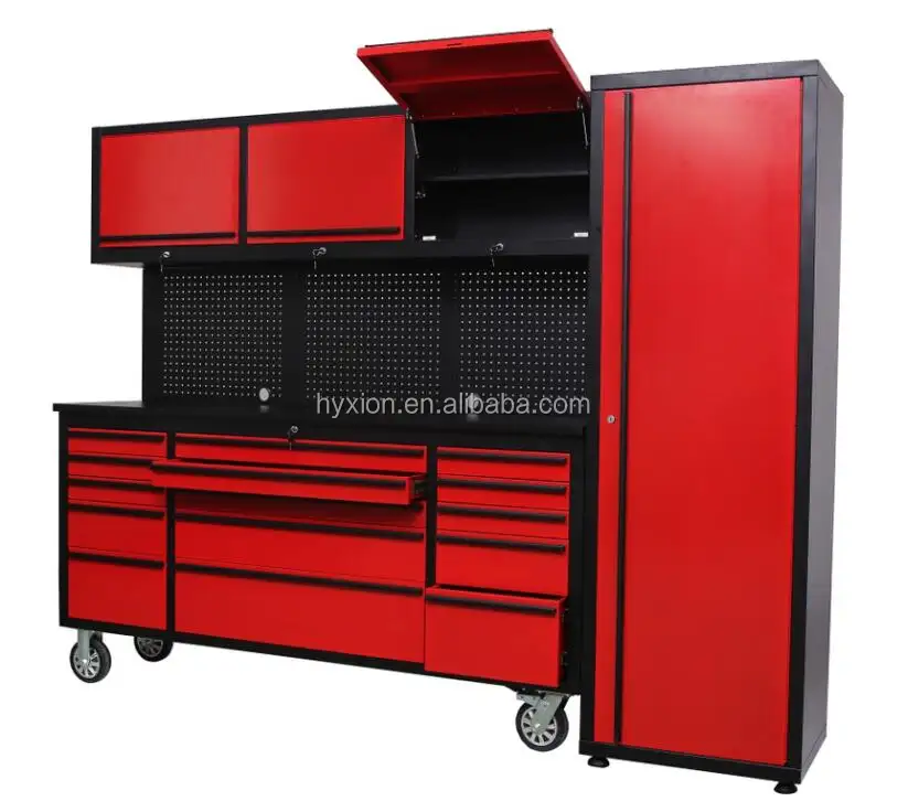 2021 Neuer Garagenlager-Werkzeugs chrank Combo Red Roller Tool Box