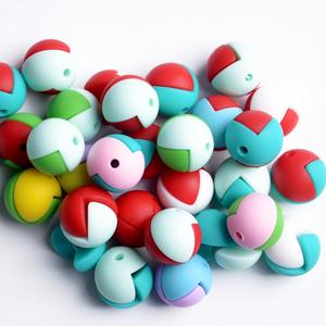 19*17MM סיטונאי צבעוני Loose חרוזים סיליקון חרוזים יצירתי עיצוב תינוק בקיעת שיניים חרוזים