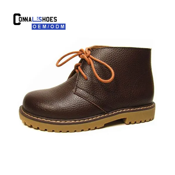 Bottes chelsea en cuir épais pour garçons, accessoires chauds espagnoles, semelle en caoutchouc, vente en gros, collection d'hiver