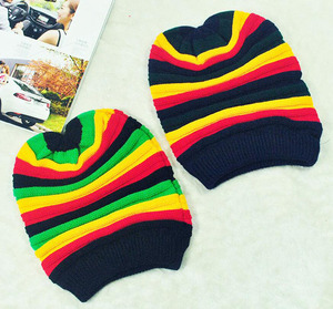 Rasta Bere, gökkuşağı slouch bere, Jamaika beanie - Product Image 5