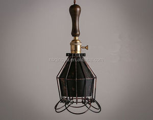 โคมไฟระย้าแบบชนบท,โคมไฟติดเพดานโคมไฟกรงนกมือจับไม้ในตลาดยุโรป - Product Image 5