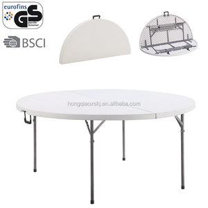 6FT 180CM Leisure Durable <strong>Plastic</strong> Half <strong>Moon</strong> Round Banquet Dining <strong>Table</strong> with 10 Seaters - Product Image 1