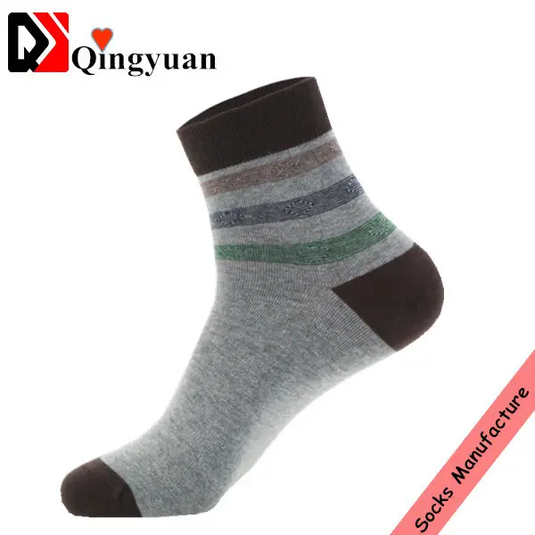 En gros personnalisé haute coton hommes chaussettes rayées