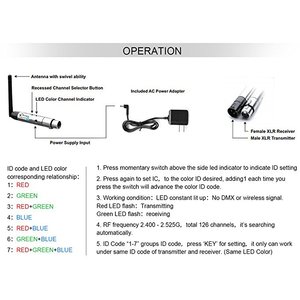 DMX512 DMX 2,4G Receptor inalámbrico y transmisor Control de iluminación de escenario con adaptador fuente de alimentación para discoteca DJ Party Bar Light - Product Image 6