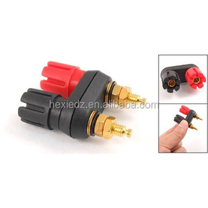 Siyah kırmızı plastik kabuk 4mm konu Dia çift muz fiş Jack bağlama sonrası - Product Image 3
