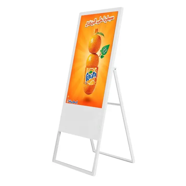 43 pollici Portatile di digital signage chiosco wifi Android pubblicità menu di bordo digitale