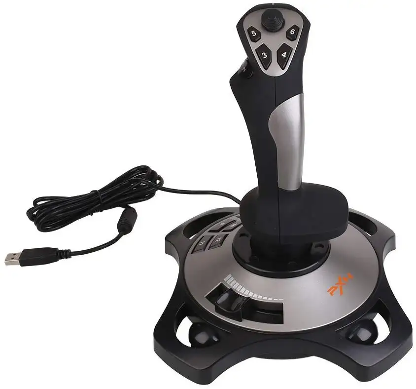 PXN 2113PRO Stik Terbang Antarmuka USB, Joystick Game Komputer dengan Pengontrol Analog Getaran untuk Game PC