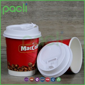 Sgs認定安い熱い販売ダブルウォール紙コーヒーカップ付きps <span class=keywords><strong>plsatic</strong></span>蓋
