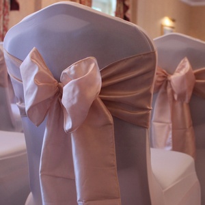 Wholesale Wedding Banquet Rose Gold Satin Chair <strong>Sash</strong> - Product Image 1