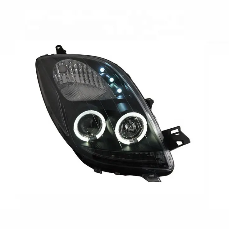 For Yaris Vitz Cars LED Angel Eyes Projector Headlamp 2006 to 2012
