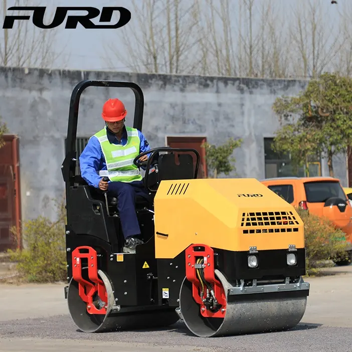 FYL-900 2 ton Rolo Compactador vibratório Usando Dois-Motor A Gasolina Do cilindro