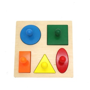 <span class=keywords><strong>Math</strong></span> Learning Cognition Farbe Geometrisches Puzzle Panel Handgriff brett Holz Montessori Lernspiel zeug