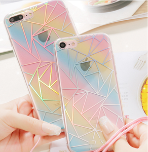 新しいホット3dブリンブリンレーザー溶融虹色imd電話ケースiphone用7 7プラス