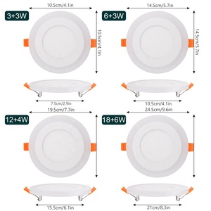 深セン工場 6 ワット + 3 ワット <span class=keywords><strong>led</strong></span> ダブルカラーパネルライト