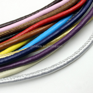 Toptan yuvarlak dikiş PU deri kordon <span class=keywords><strong>6mm</strong></span> takı kabloları