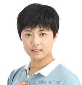 Fast shipping 100% 天然未加工人发短假发男士